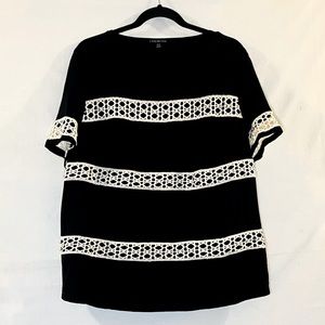 Lane Bryant Black and Cream Tunic Top sz 18/20